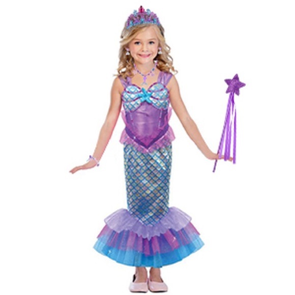 Girls 2 Piece Reversible Sequin Dazzling Mermaid Costume Medium 7/8 - Picture 1 of 6